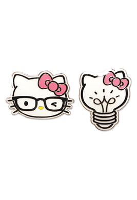 HELLO KITTY - KITTY HEAD AND LIGHT BULB ENAMEL PIN